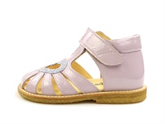Angulus lila/mint sandal with heart, glitter patent